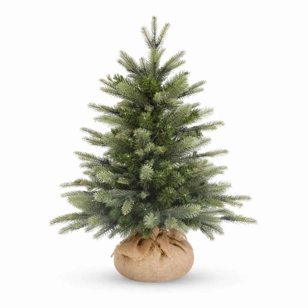 Umělý vánoční stromek 80 cm, smrček Penny s 2D a 3D jehličím v jutovém obalu