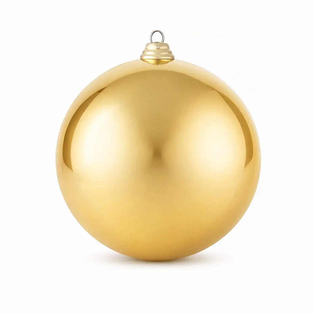 Velká vánoční koule 20 cm, zlatá, lesklá