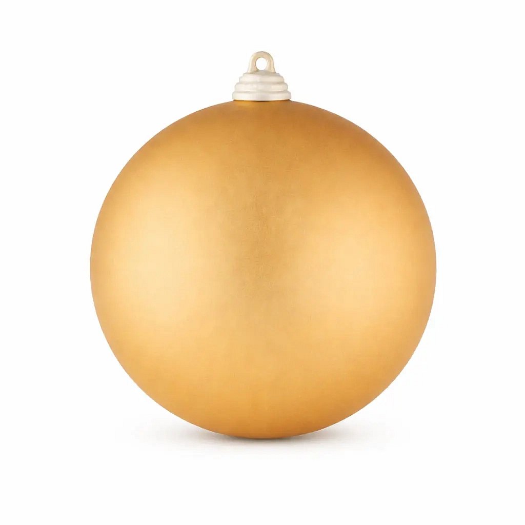 Velká vánoční koule 20 cm, zlatá, matná, UV