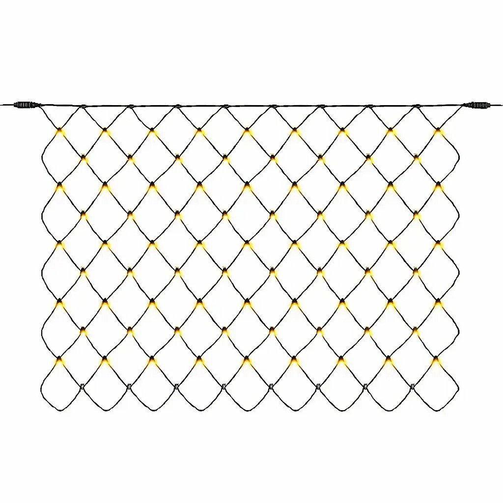 Hobby Line LED světelná síť 200 × 150 cm, teple bílá, 90 diod, tmavě zelený kabel IP44, prodlužovací