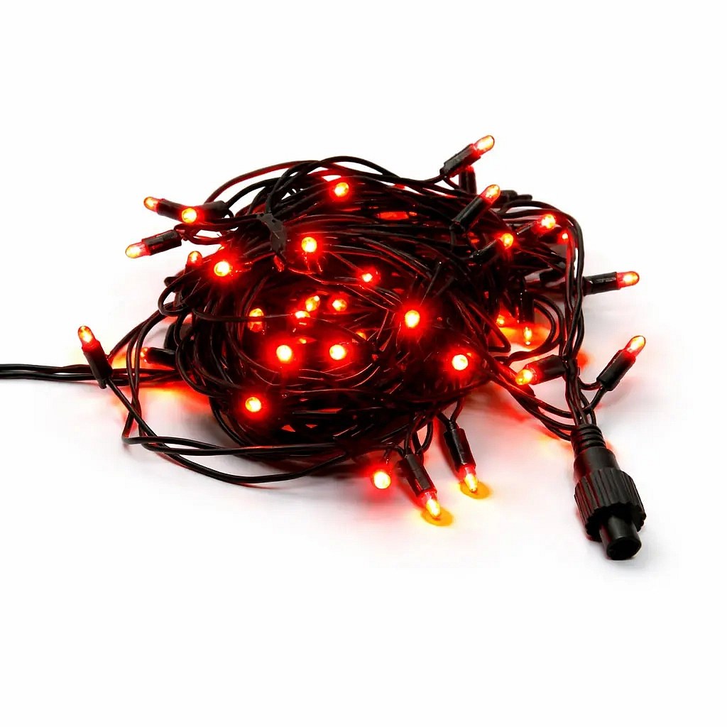 LED světelný řetěz 5 m, červená, 50 diod, IP44, Easy Fix