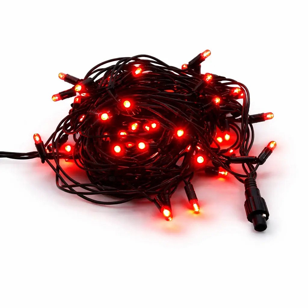 LED světelný řetěz, 5 m, červená, 50 diod, IP67, Easy fix