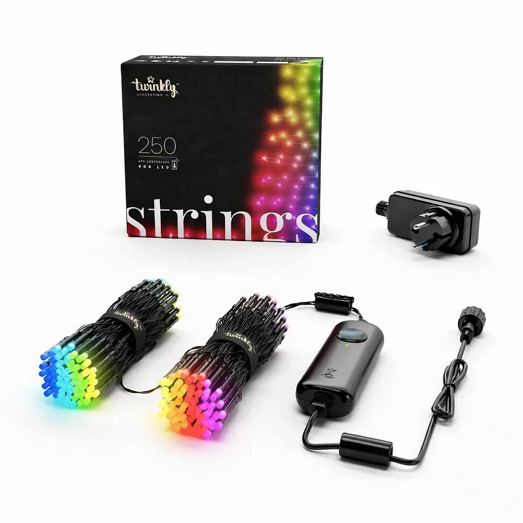 Twinkly LED světelný řetěz RGB, 20 m, 250 diod, IP44, Bluetooth, Wi-Fi, mobilní aplikace