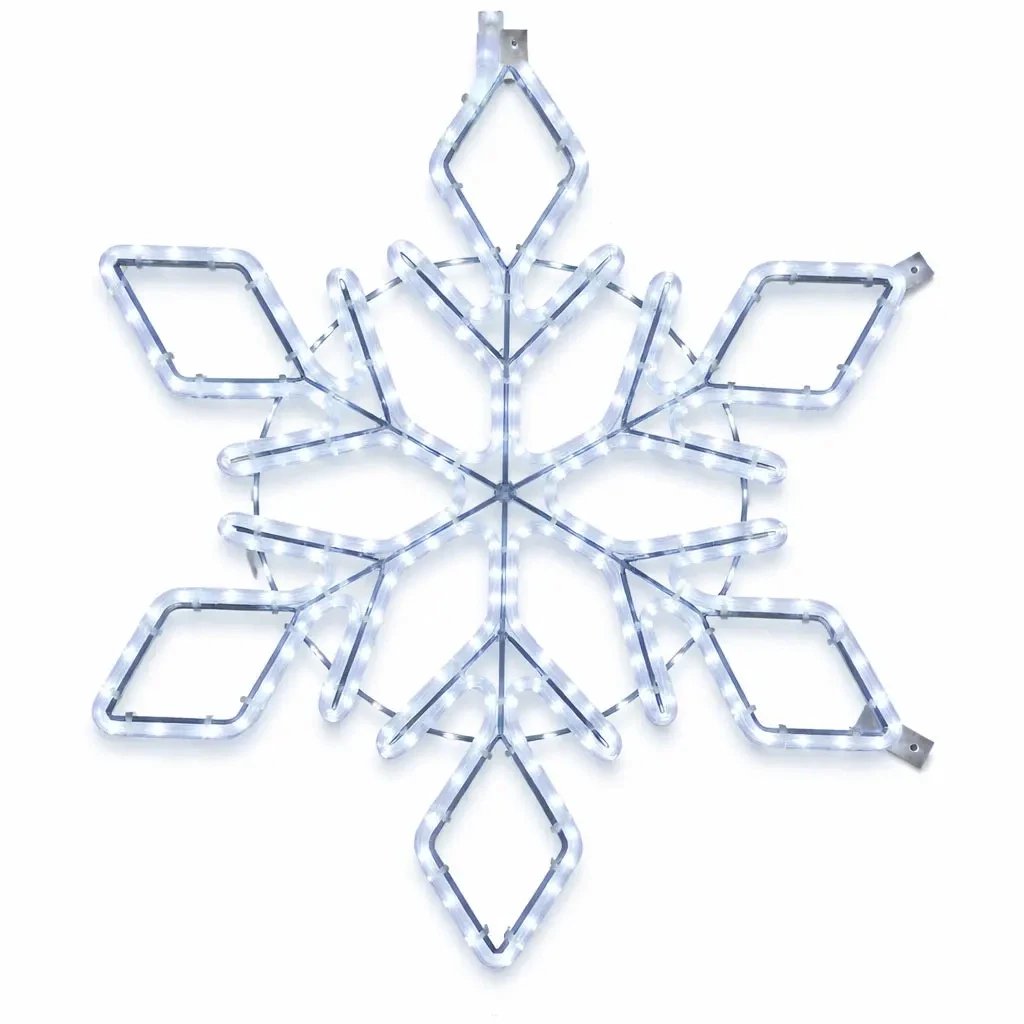 Easy Fix 2D LED světelná vločka XI, 89 × 89 cm, ledově bílá, závěsná