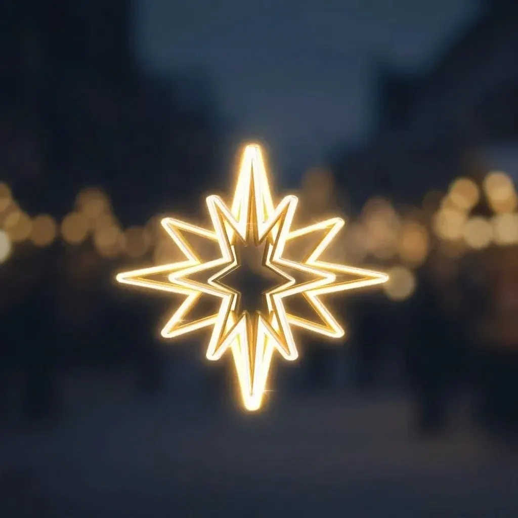 Easy Fix 3D LED star for tree top, Ø 70 cm, warm white, aluminium