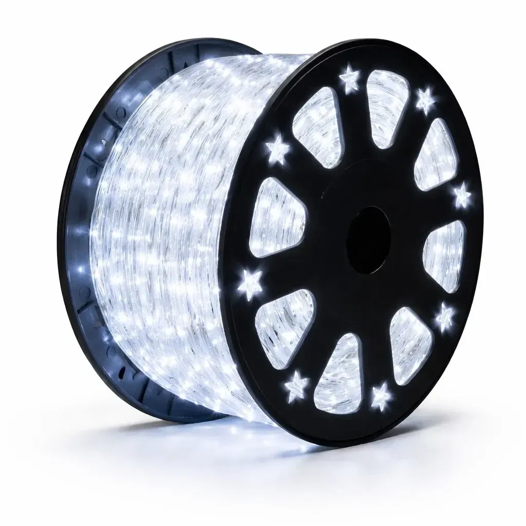 Easy Fix světelná LED hadice venkovní, 50 m, ledově bílá, 230 V, 1500 diod, průhledná hadice, IP44, cívka  (kopie)