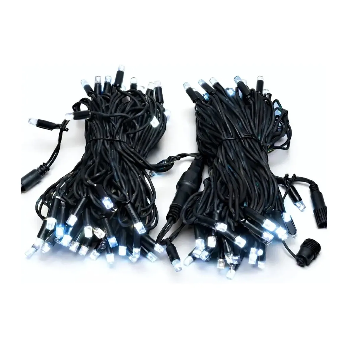 Easy Fix LED světelný řetěz, 20 m, venkovní, ledově bílá s FLASH, 120 diod, černý kabel, IP67