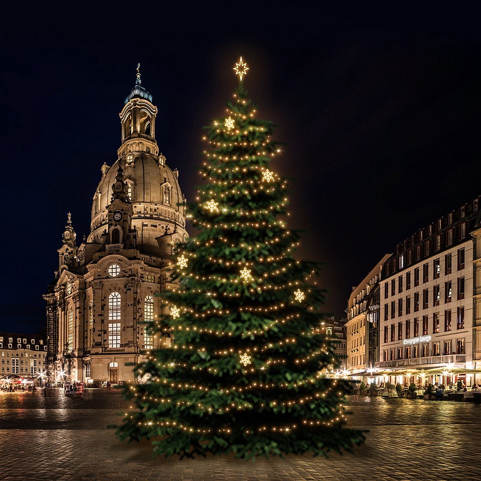 LED-Lichtset für Weihnachtsbäume 18-20 m hoch, Warmweiß, Dekorationen EFD05W