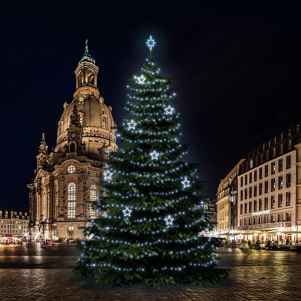LED-Lichtset für Weihnachtsbäume 18-20 m hoch, Kaltweiß, Dekorationen DZ115S1