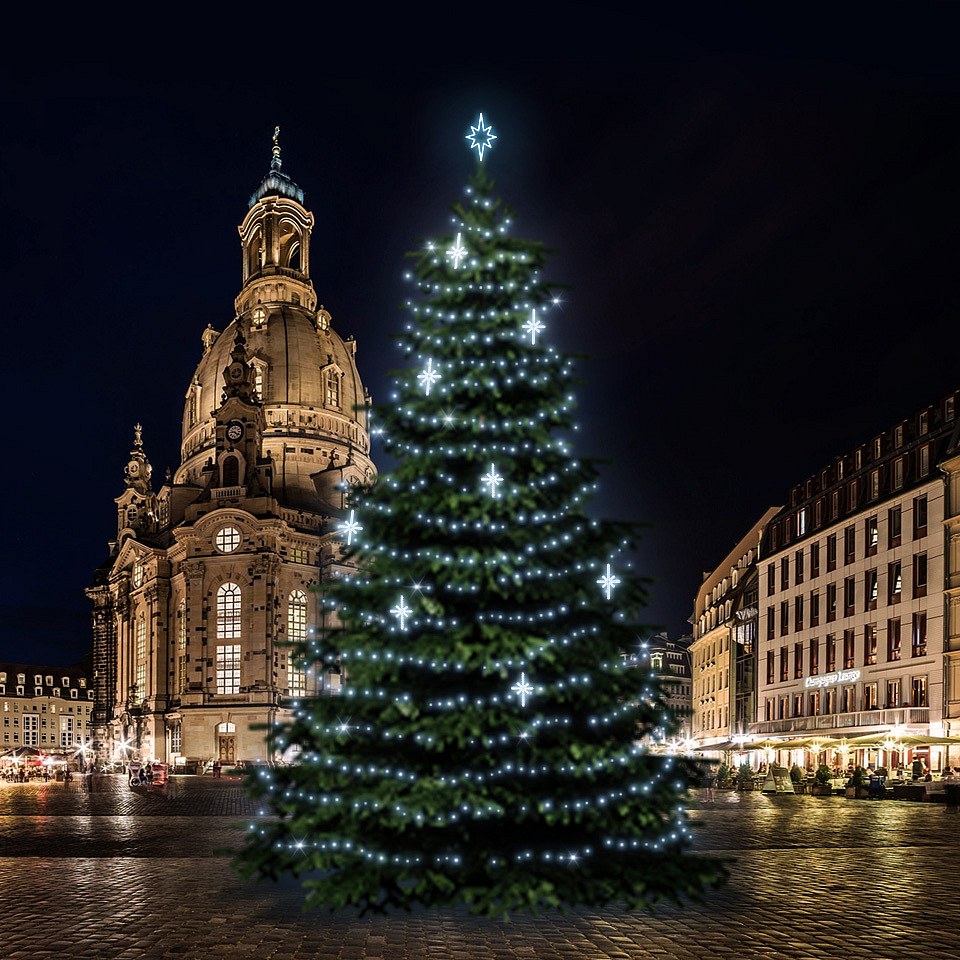 LED-Lichtset für Weihnachtsbäume 18-20 m hoch, KaltWeiß, Dekorationen DZ113S4