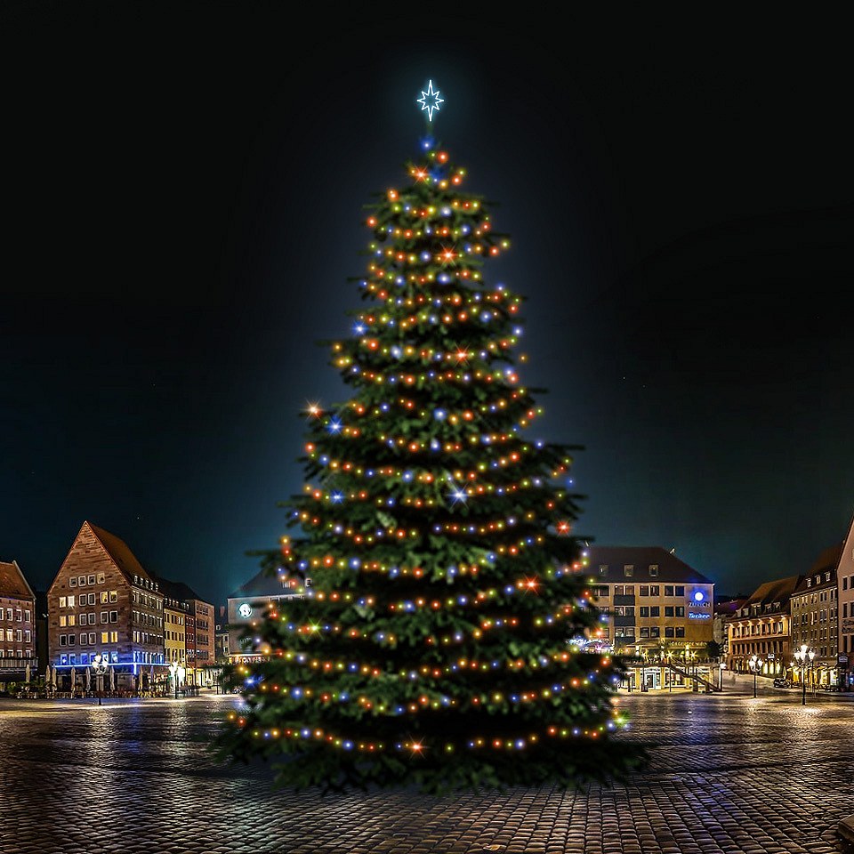 LED-Lichtset für Weihnachtsbäume 21-23 m hoch, farbig