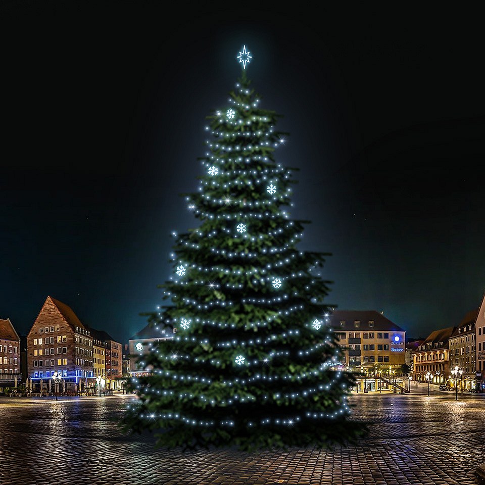 LED-Lichtset für Weihnachtsbäume 21-23 m hoch, Kaltweiß, Dekorationen EFD01