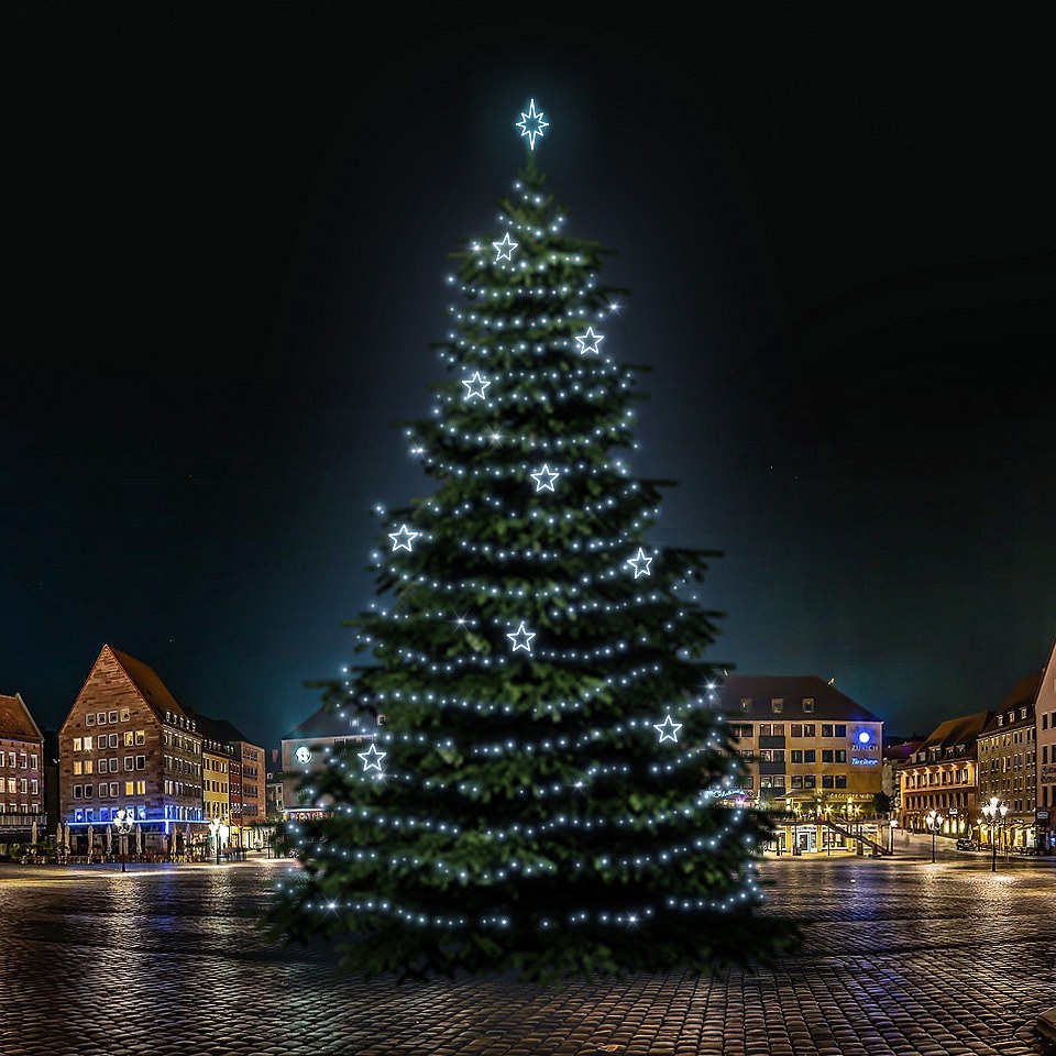 LED-Lichtset für Weihnachtsbäume 21-23 m hoch, Kaltweiß, Dekorationen DZ115S1