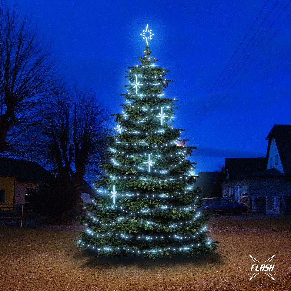 LED-Licht-Set für Weihnachtsbäume 6-8 m hoch, eisweiß mit Flash, Dekore DZ113S3