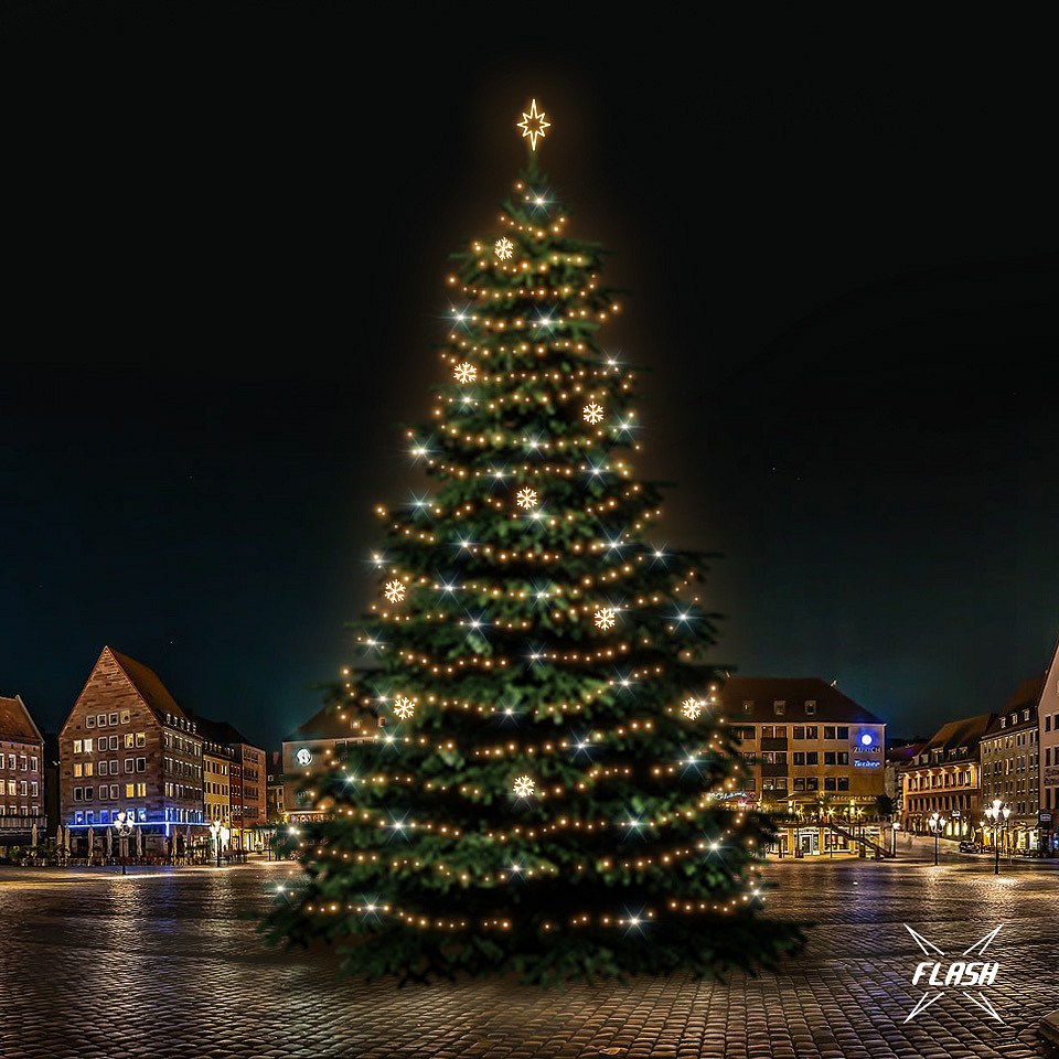 LED-Licht-Set für Weihnachtsbäume 21-23 m hoch, warmweiß mit Flash, Dekore DZX1EFD02W