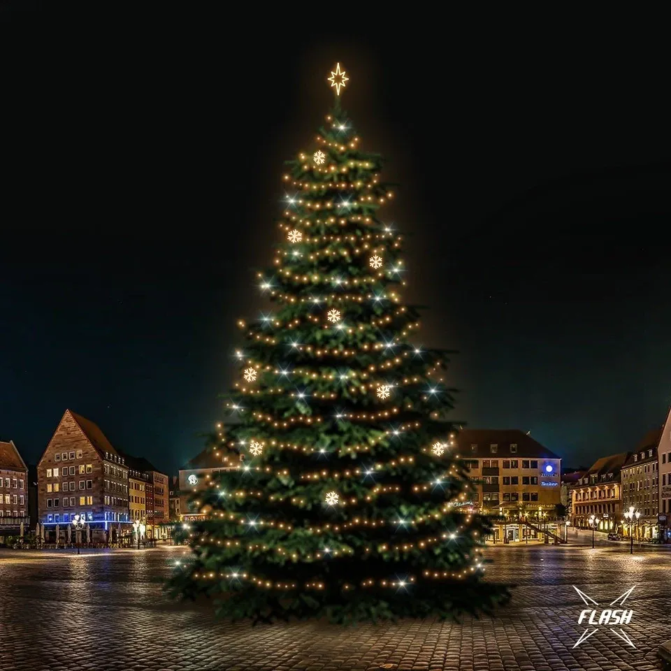 LED-Licht-Set für Weihnachtsbäume 21-23 m hoch, warmweiß mit Flash, Dekore DZX1EFD02W