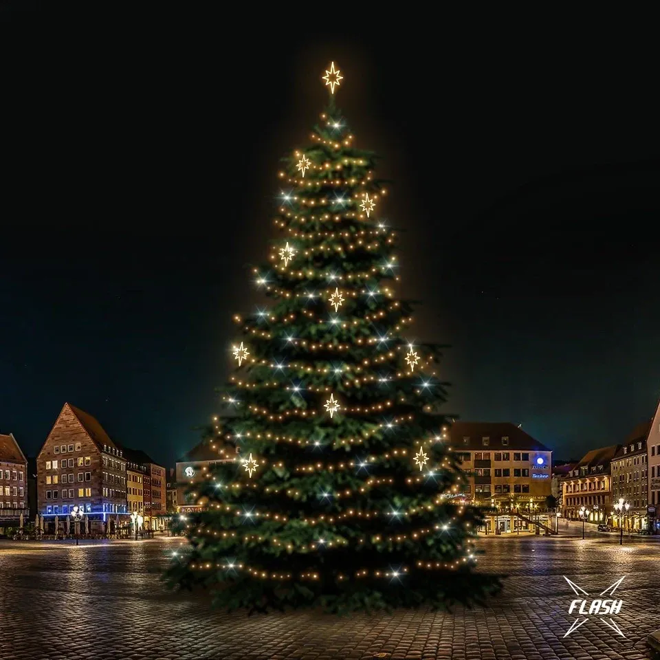 LED-Lichtset für Weihnachtsbäume 21-23 m hoch, warmweiß mit Flash, Dekore DZX1141S3