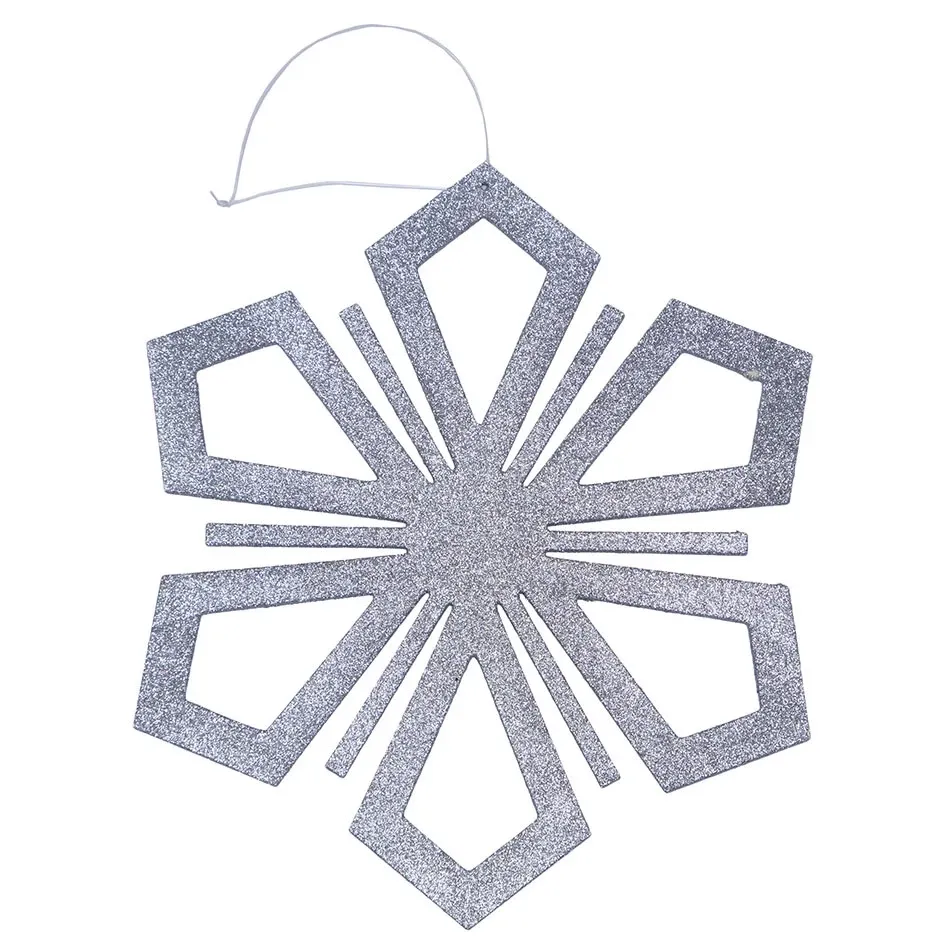 Weihnachtsschmuck Schneeflocke II, Durchmesser 40 cm, silber, Sperrholz, Outdoor