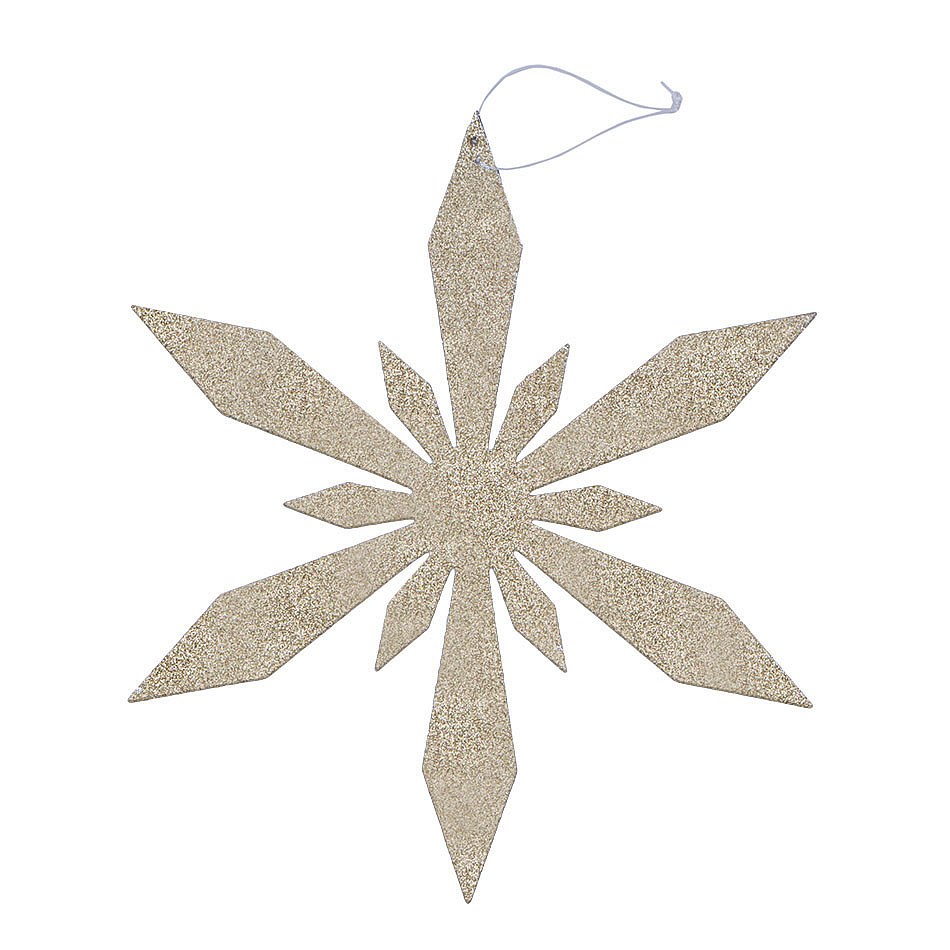 Weihnachtsschmuck Schneeflocke II, Durchmesser 15 cm, gold, Sperrholz, Outdoor
