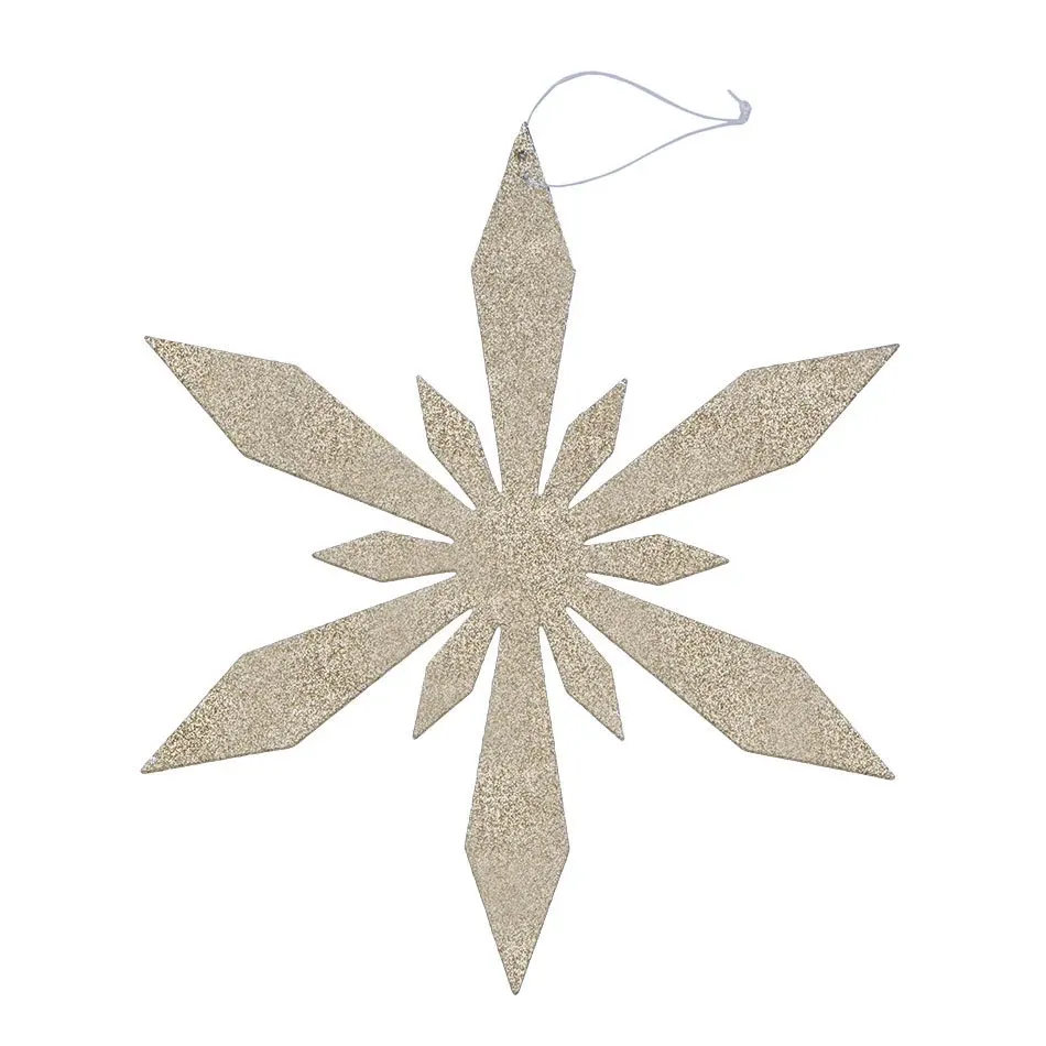 Weihnachtsschmuck Schneeflocke II, Durchmesser 15 cm, gold, Sperrholz, Outdoor
