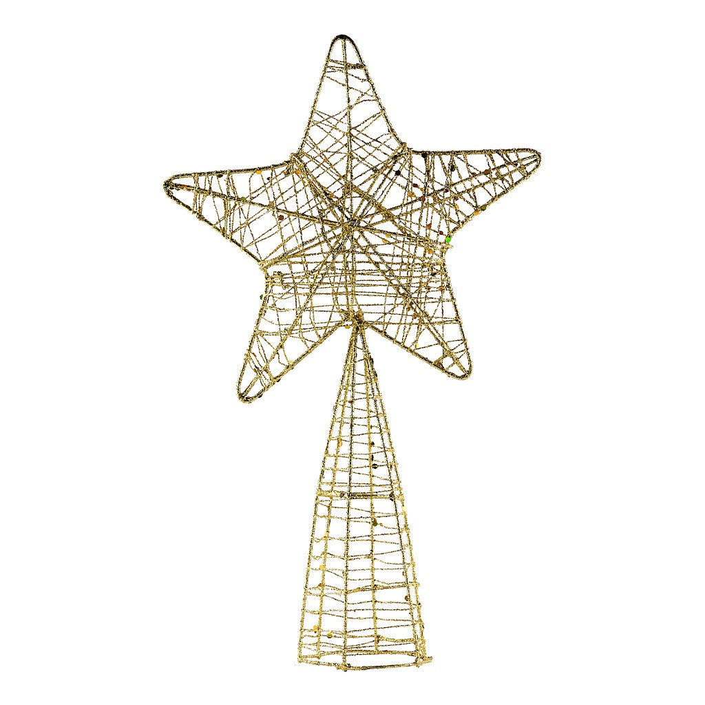 Stern für die Baumspitze, goldene, 18 x 30 cm