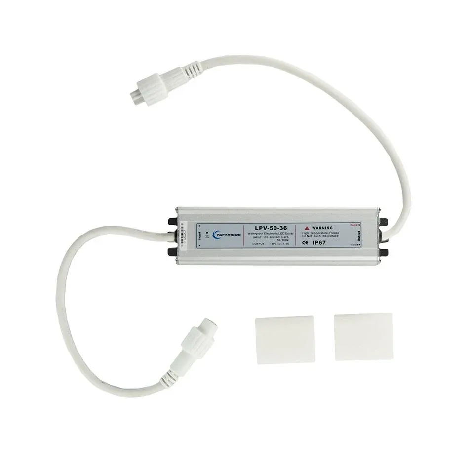 Eco Fix Außentransformator 100 W, 36 V, weißes Kabel IP67
