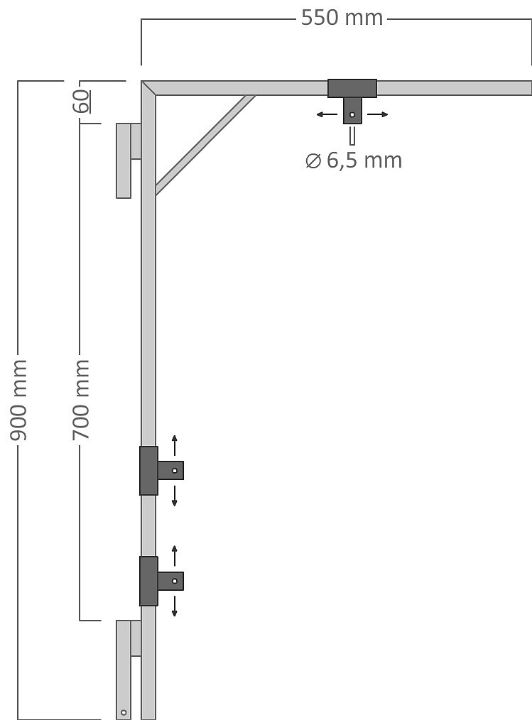 Motiv Halterung  für Dekore an Säulen, 60 - 80 cm, 55 x 90 cm, 2x U20S