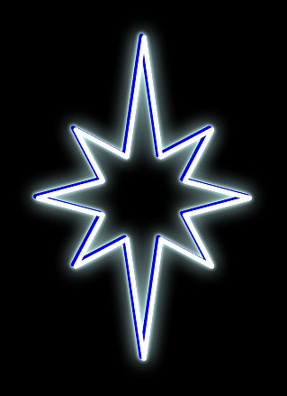 LED-Licht Stern, zum aufhängen, 60x90 cm, Kaltweiß