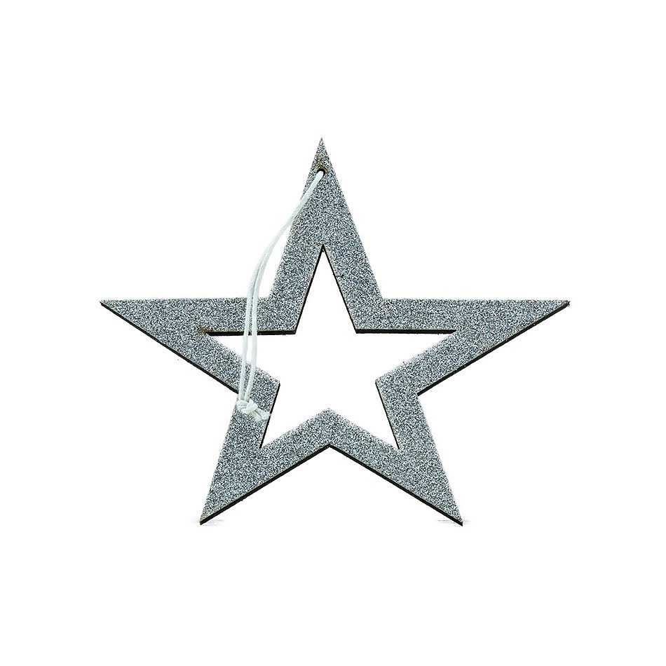 Silber Stern, hohl, 15 cm