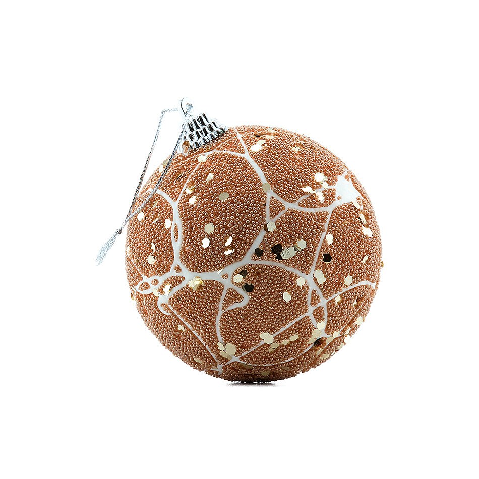 Weihnachtsschmuck burgunderfarbener Kunststoffball 8 cm Pailletten