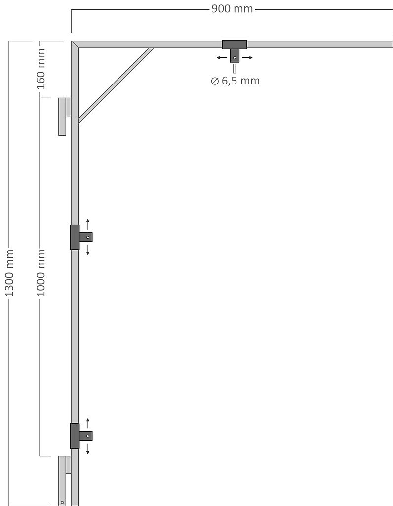 Halter Motiv auf Spalten für Dekore 90 - 130 cm (max.), 90 x 130 cm, 2x U20S
