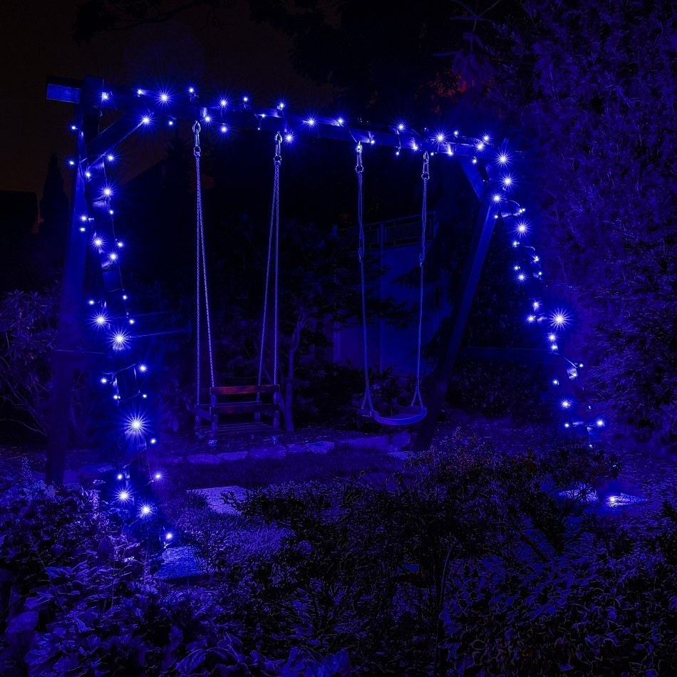 LED-Lichterkette 20 m, Blau, 120 Dioden, IP67