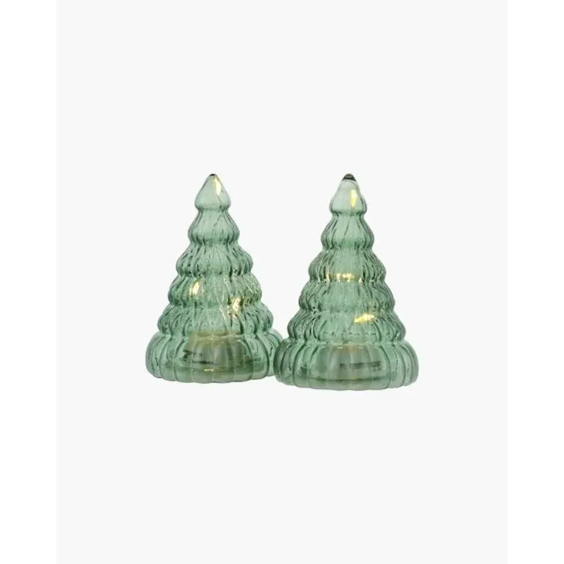 LED-Lichtbaum, Glas, 2er-Set, grün, 9 cm, herunterladbar