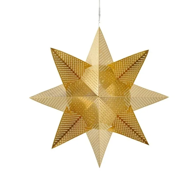 LED-Stern für Fenster, 8-spitz, gold, hängend, Durchmesser 33 cm
