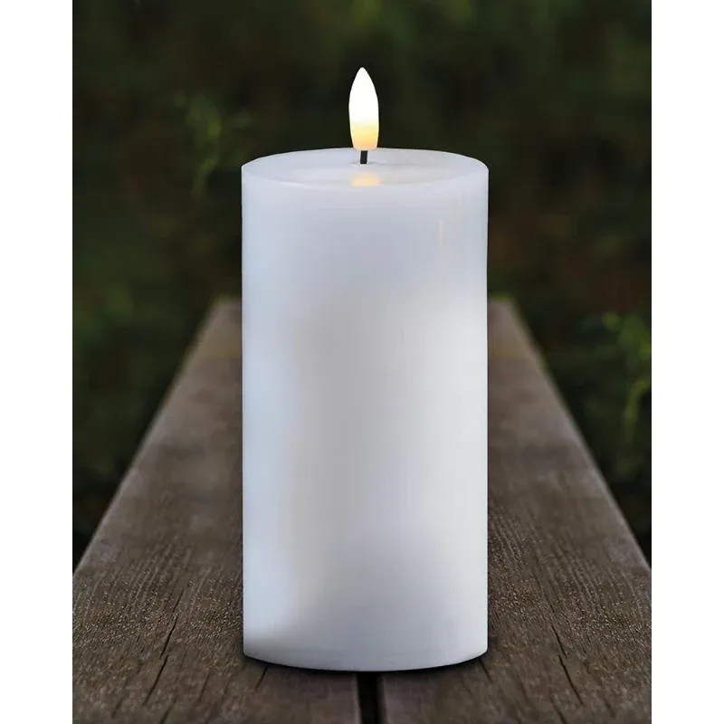 Heruntergeladene LED-Kerze für den Außenbereich, weiß, 20 cm