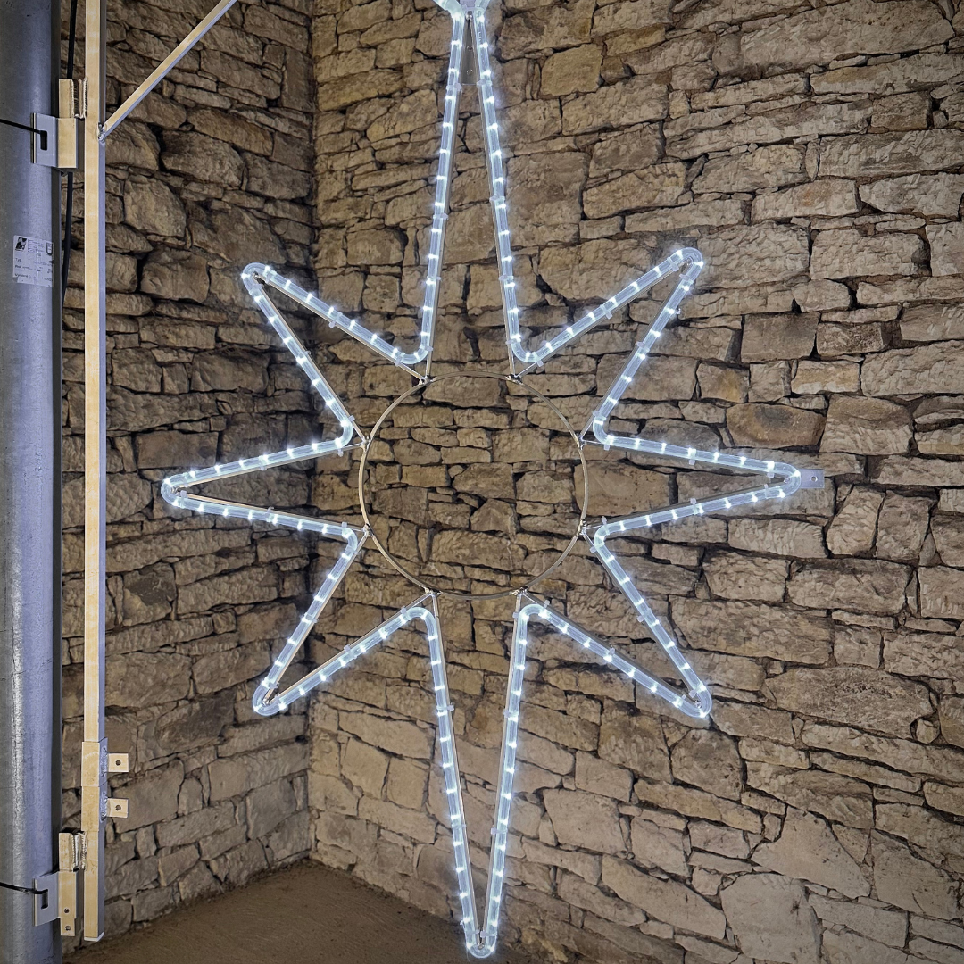 LED-Leuchtstern, Set für öffentliche Beleuchtung, 80x120 cm, Kaltweiß