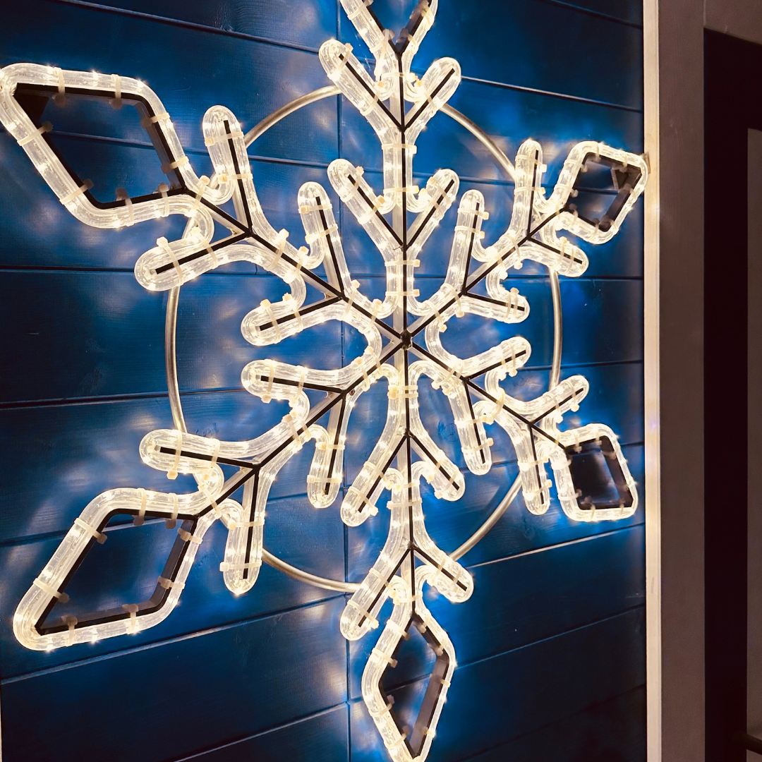 LED-Schneeflocke, zum aufhängen, 80 cm, Warmweiß