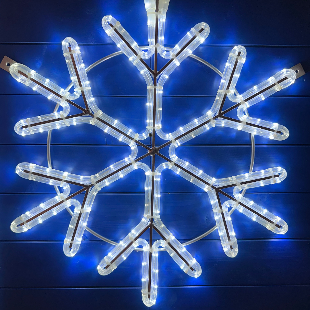 LED-Schneeflocke, zum aufhängen, Durchmesser 80 cm, Kaltweiß