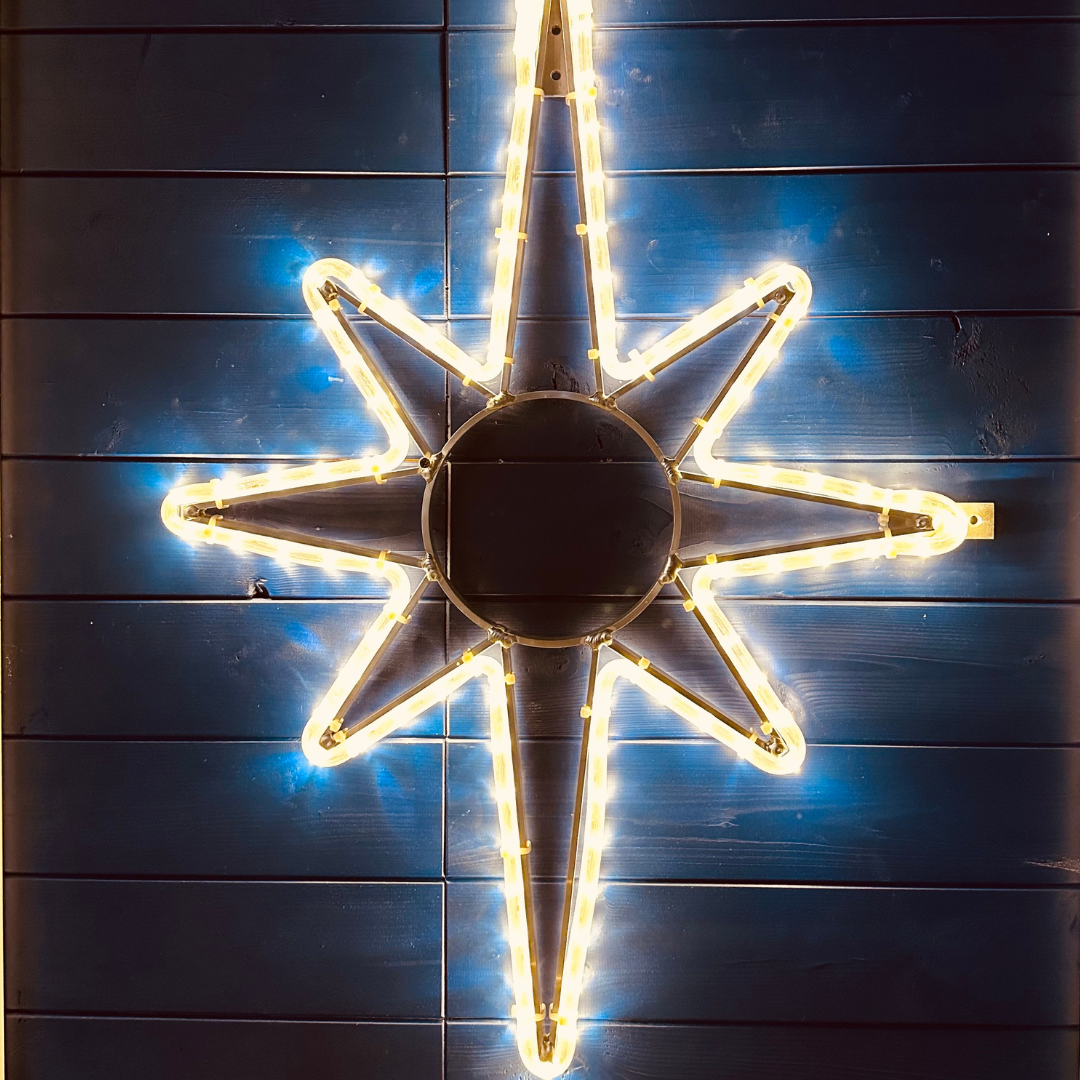 LED-Leuchtstern Polaris, zum aufhängen, 53 x 90 cm, Warmweiß