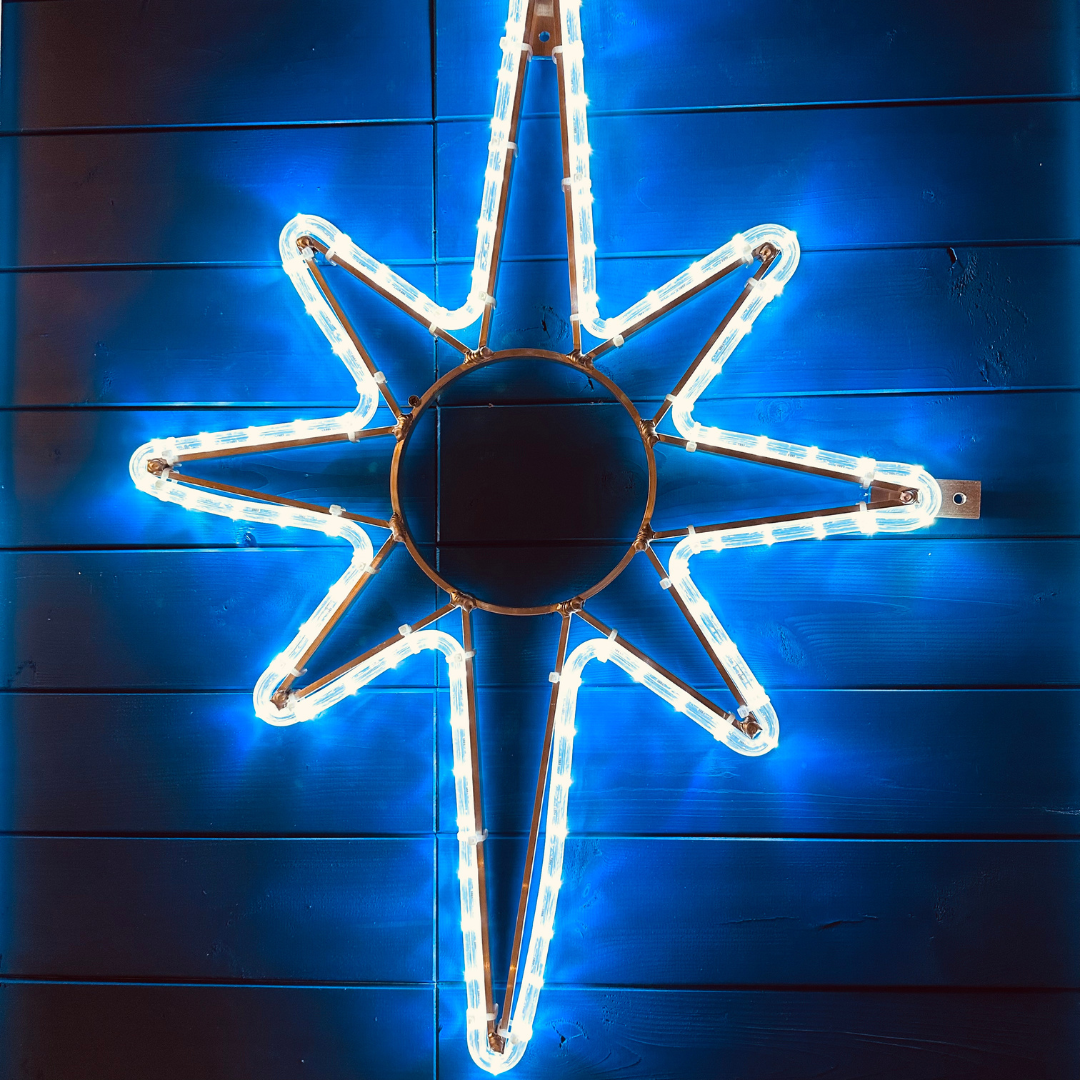 LED-Leuchtstern Polaris, zum aufhängen, 53 x 90 cm, Kaltweiß