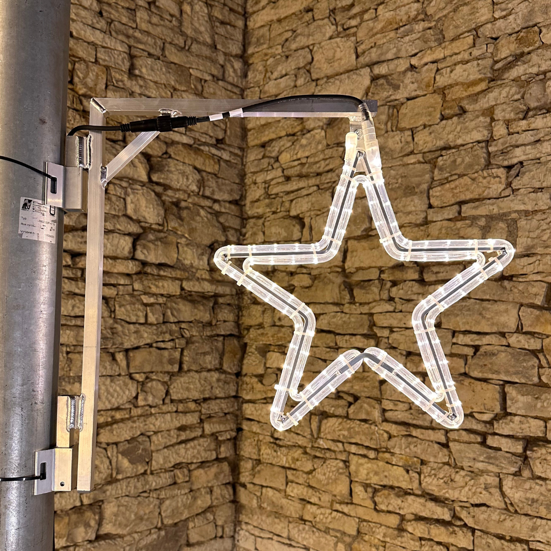 Easy Fix 2D LED-Leuchtenset, Stern XII, Ø 45 cm, warmweiß, öffentliches Beleuchtungsset, Aluminium