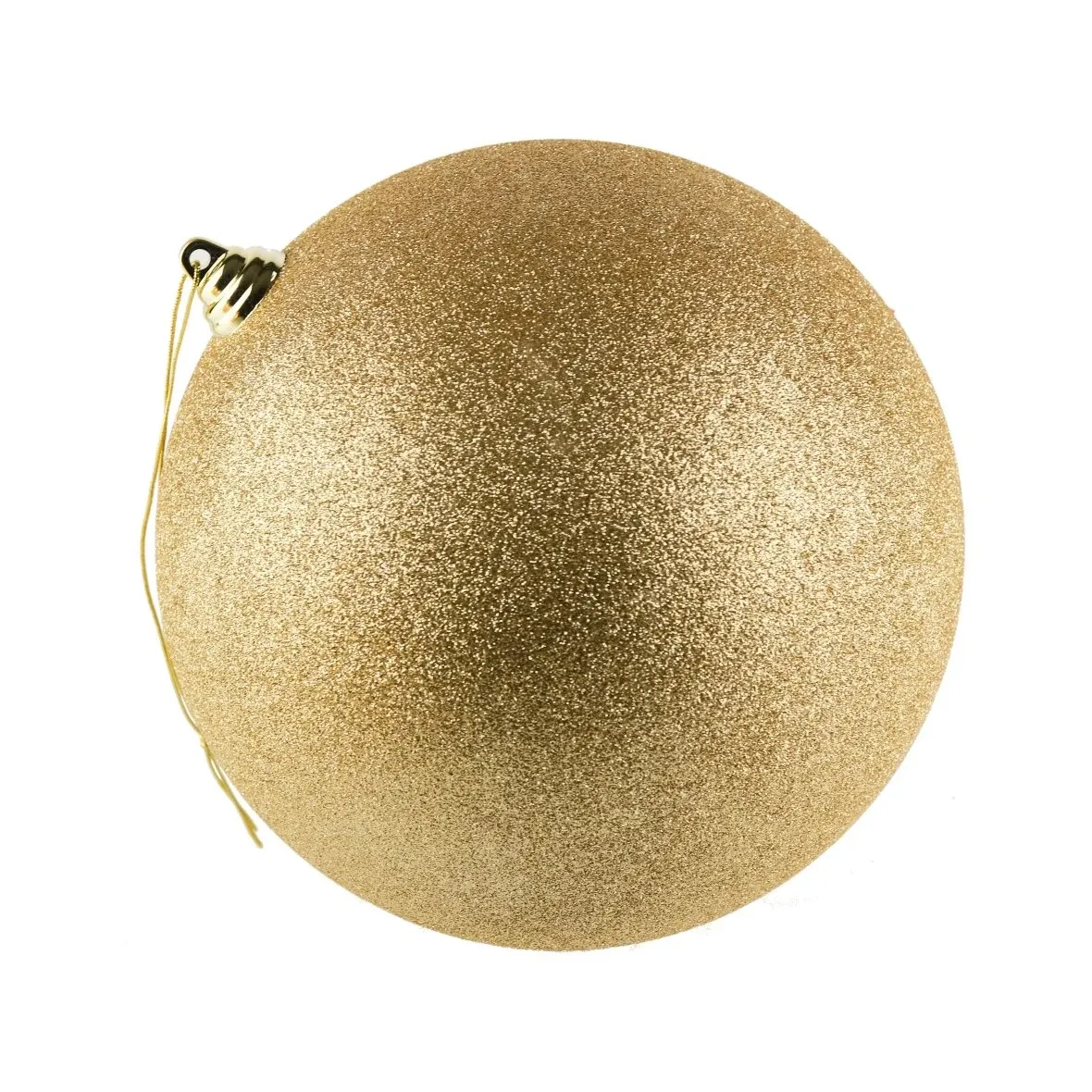 Produktion - Kunststoffkugel, 30 cm, champagnerfarben, glitzernd