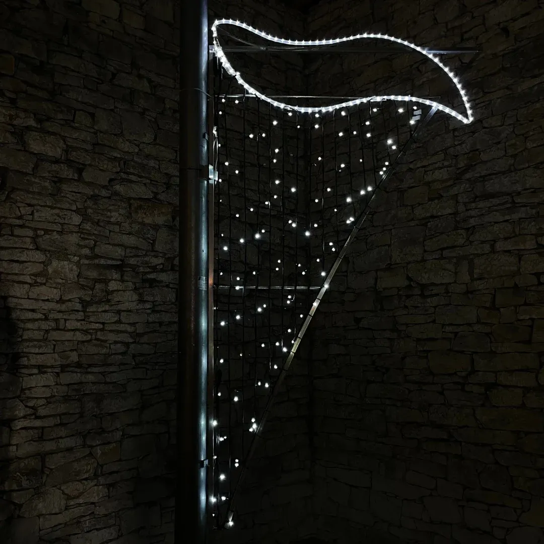 LED-Lichtdekor, 255x140cm, eisweiße Wolle, eisiges Flash