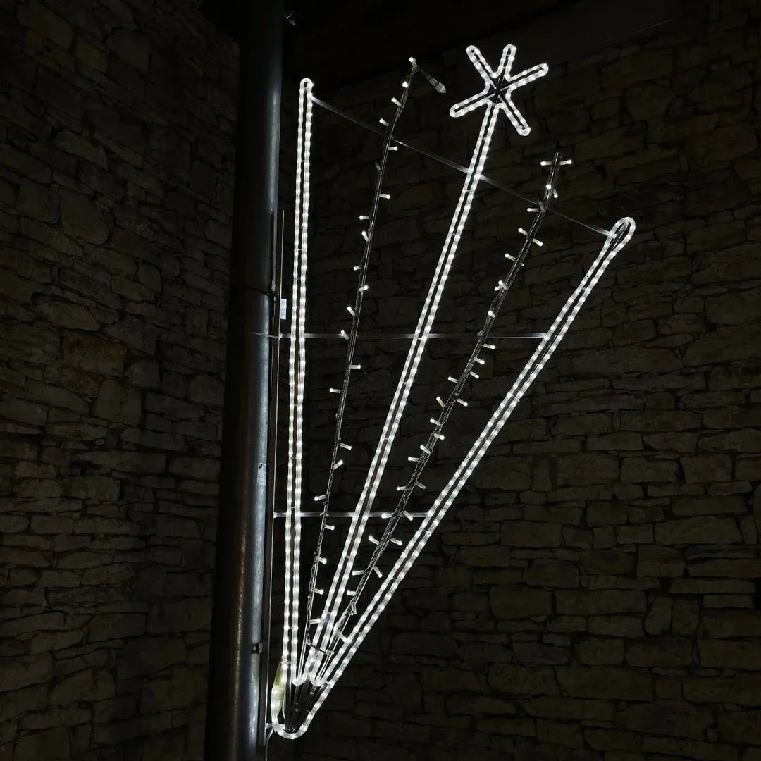 LED-Lichtmotivspritzer mit Stern-Eisschlauch, 215 x 110 cm