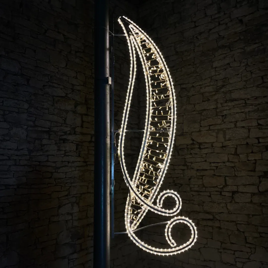 LED-Lichtmotiv, 230 x 80 cm, warmweiß mit Webung