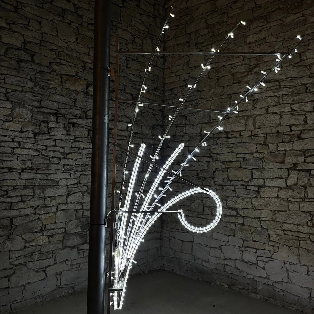 LED-Lichtdekor splash, drei Balken, eisweiß, 250x155cm