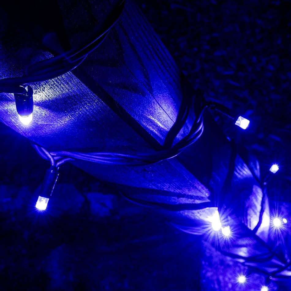 LED-Lichterkette 5 m, Blau, 50 Dioden, IP67