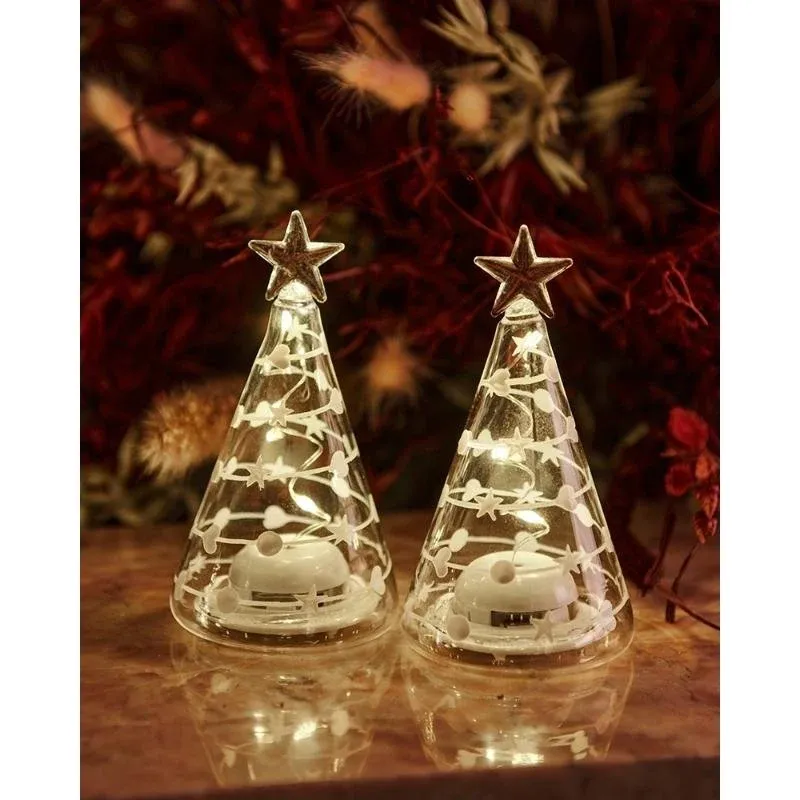 LED-Lichtbaumglas, klar, 2er-Set, 9 cm, heruntergeladen