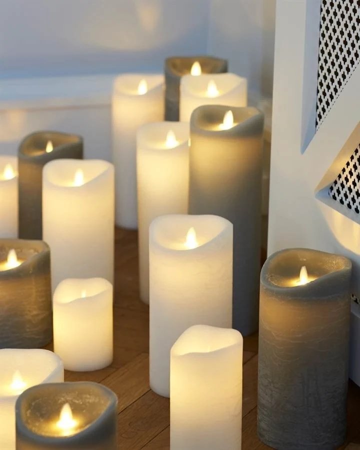 Download Wachs LED Kerze Sara exklusiv, 15 cm, weiß