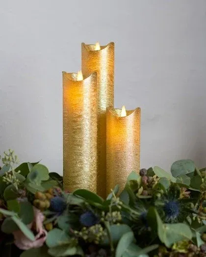 Download Wachs LED Kerze, 15 cm, gold